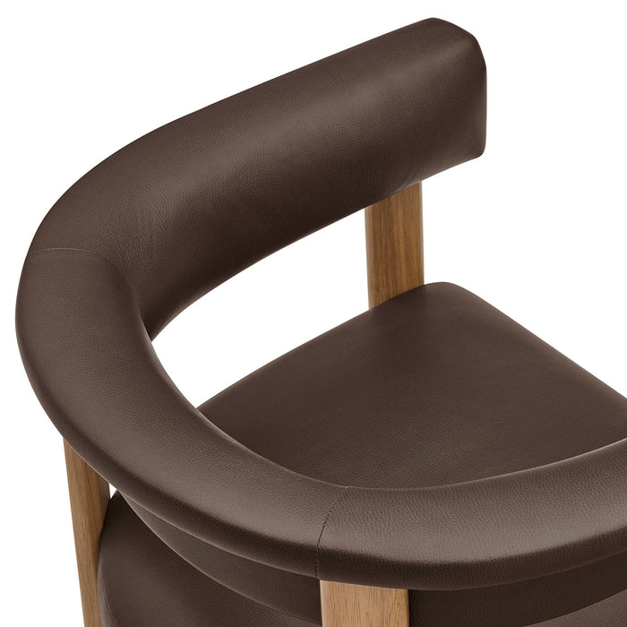 Modway Imogen Premium Vegan Leather Barrel Dining Chairs Set of 2 in Espresso Dark Brown - lifestyle view 12