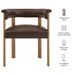 Modway Imogen Premium Vegan Leather Barrel Dining Chairs Set of 2 in Espresso Dark Brown - dimensions and specifications