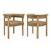 Modway Imogen Premium Vegan Leather Barrel Dining Chairs Set of 2 in Toast Dark Brown - front view