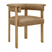 Modway Imogen Premium Vegan Leather Barrel Dining Chairs Set of 2 in Toast Dark Brown - angled view