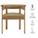 Modway Imogen Premium Vegan Leather Barrel Dining Chairs Set of 2 in Toast Dark Brown - dimensions and specifications