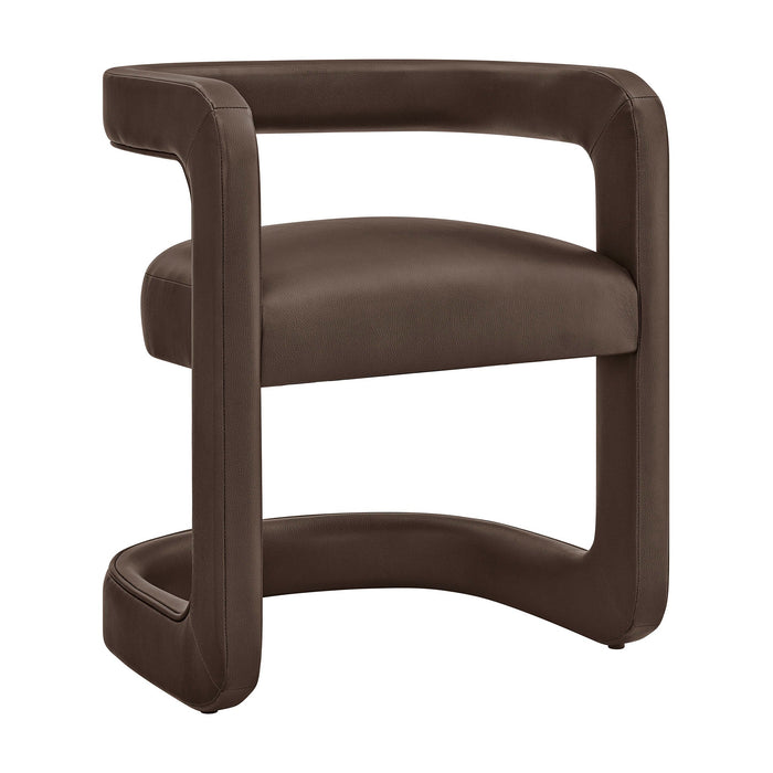 Modway Winslow Premium Vegan Leather Dining Chair in Espresso - angled view