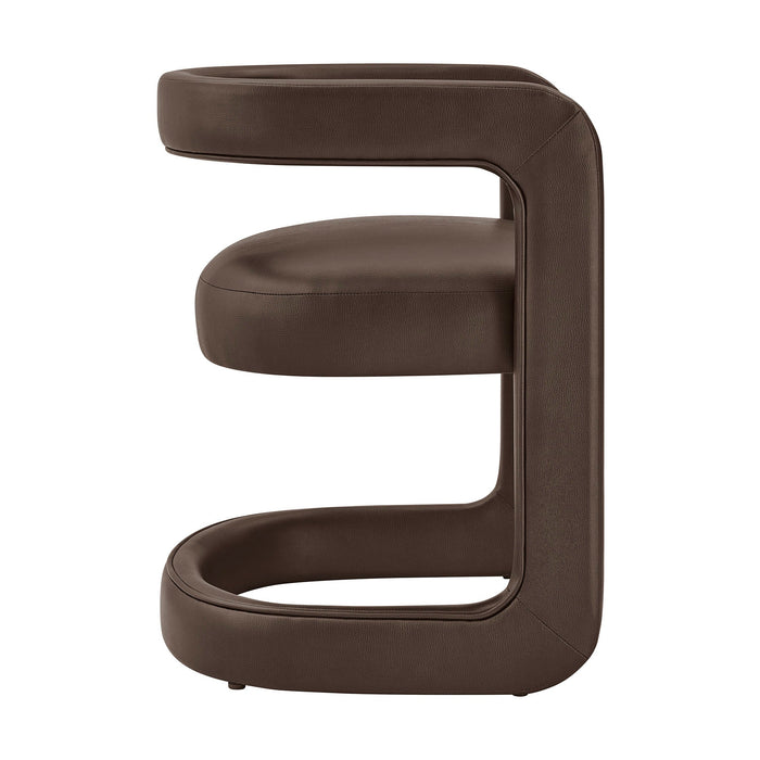 Modway Winslow Premium Vegan Leather Dining Chair in Espresso - side view