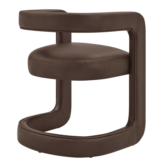 Modway Winslow Premium Vegan Leather Dining Chair in Espresso - detail view