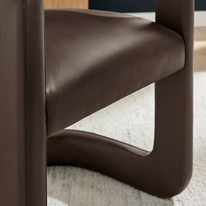Modway Winslow Premium Vegan Leather Dining Chair in Espresso - lifestyle view 21