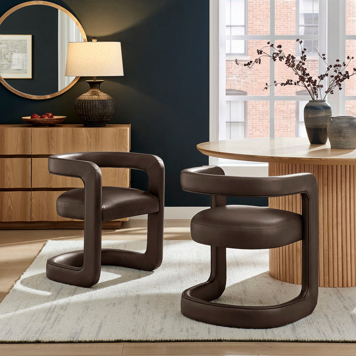 Modway Winslow Premium Vegan Leather Dining Chair in Espresso - lifestyle view 24