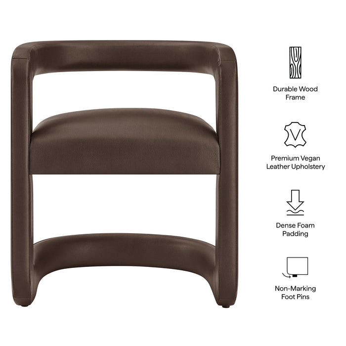 Modway Winslow Premium Vegan Leather Dining Chair in Espresso - dimensions and specifications