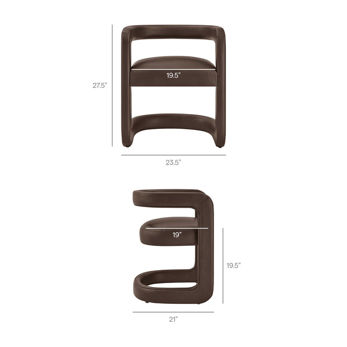 Modway Winslow Premium Vegan Leather Dining Chair in Espresso - dimensions and specifications 30
