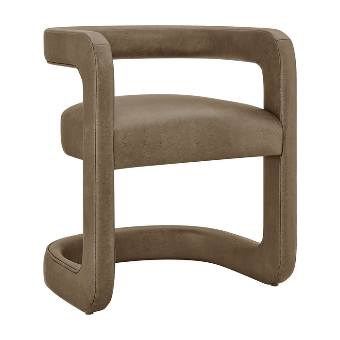Modway Winslow Premium Vegan Leather Dining Chair in Mushroom - angled view