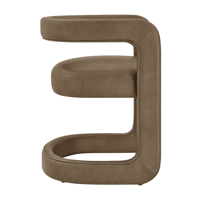 Modway Winslow Premium Vegan Leather Dining Chair in Mushroom - side view