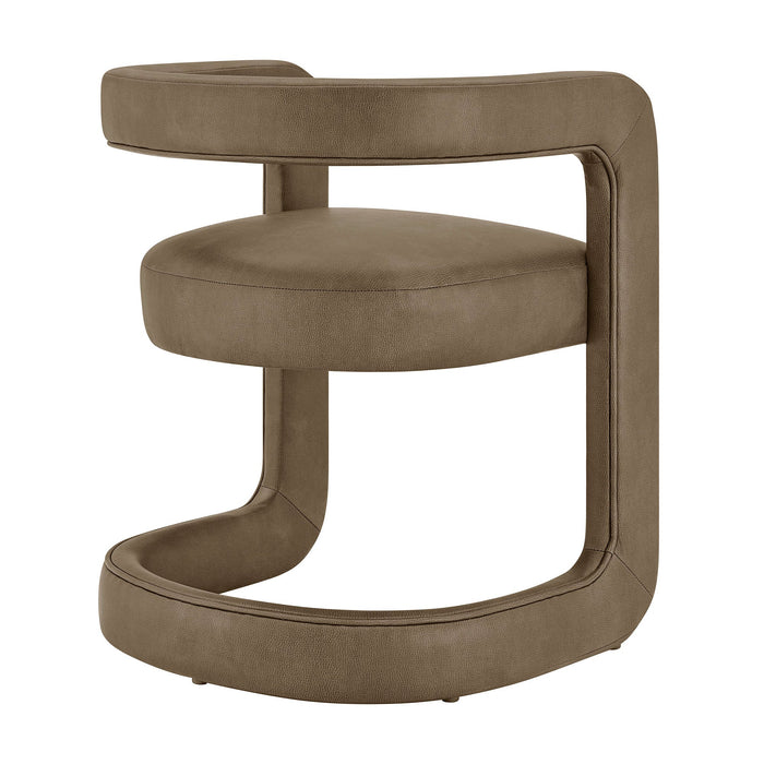 Modway Winslow Premium Vegan Leather Dining Chair in Mushroom - detail view