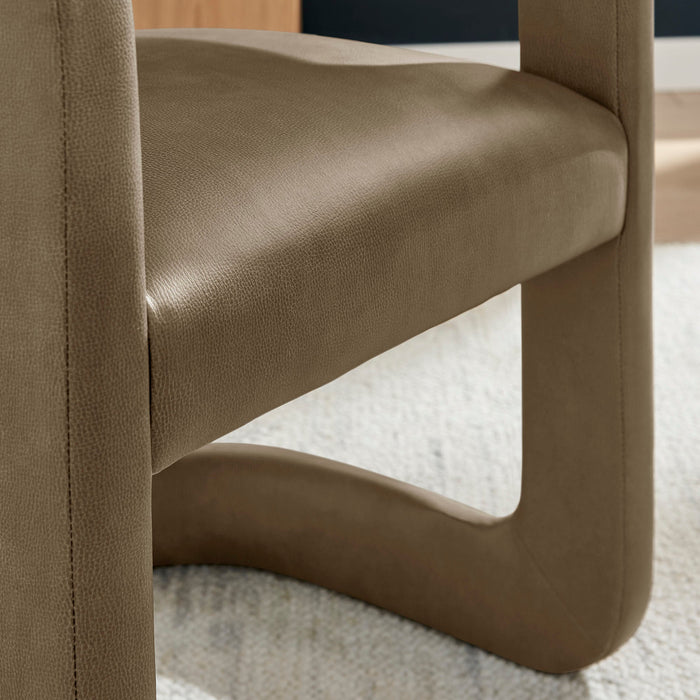 Modway Winslow Premium Vegan Leather Dining Chair in Mushroom - lifestyle view 20