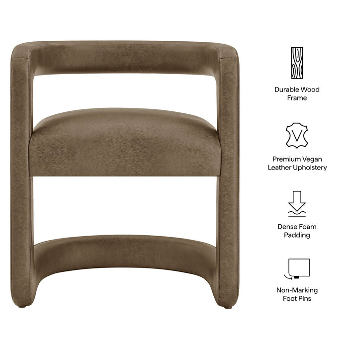 Modway Winslow Premium Vegan Leather Dining Chair in Mushroom - dimensions and specifications