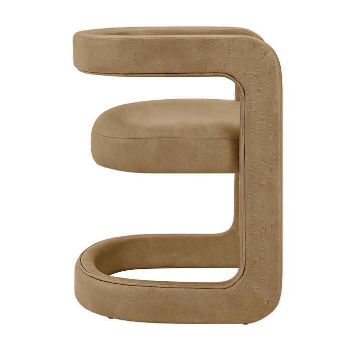 Modway Winslow Premium Vegan Leather Dining Chair in Toast - side view