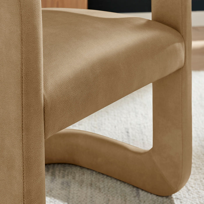 Modway Winslow Premium Vegan Leather Dining Chair in Toast - lifestyle view 19