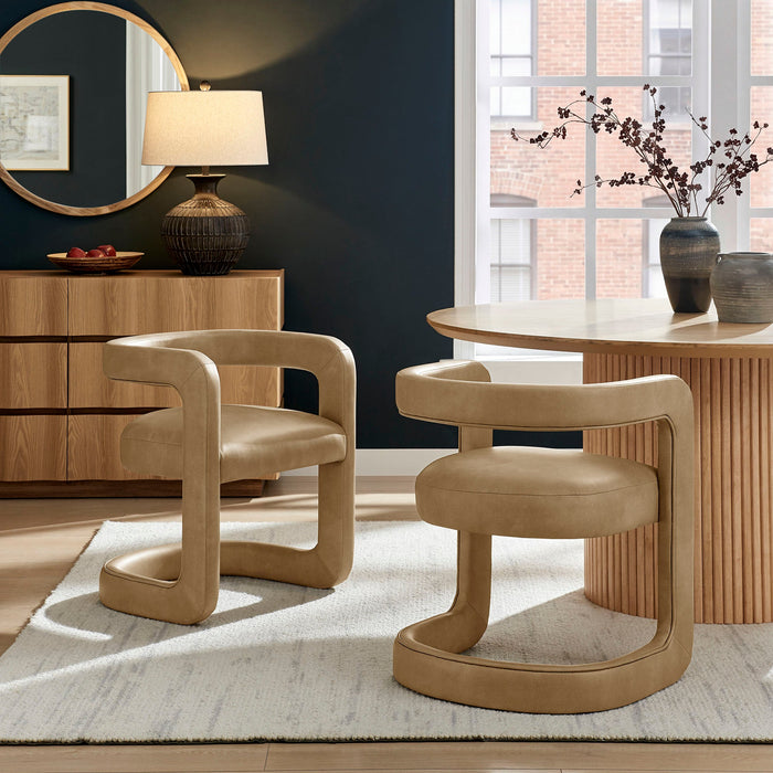 Modway Winslow Premium Vegan Leather Dining Chair in Toast - lifestyle view 22
