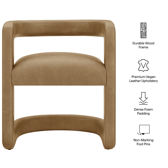 Modway Winslow Premium Vegan Leather Dining Chair in Toast - dimensions and specifications