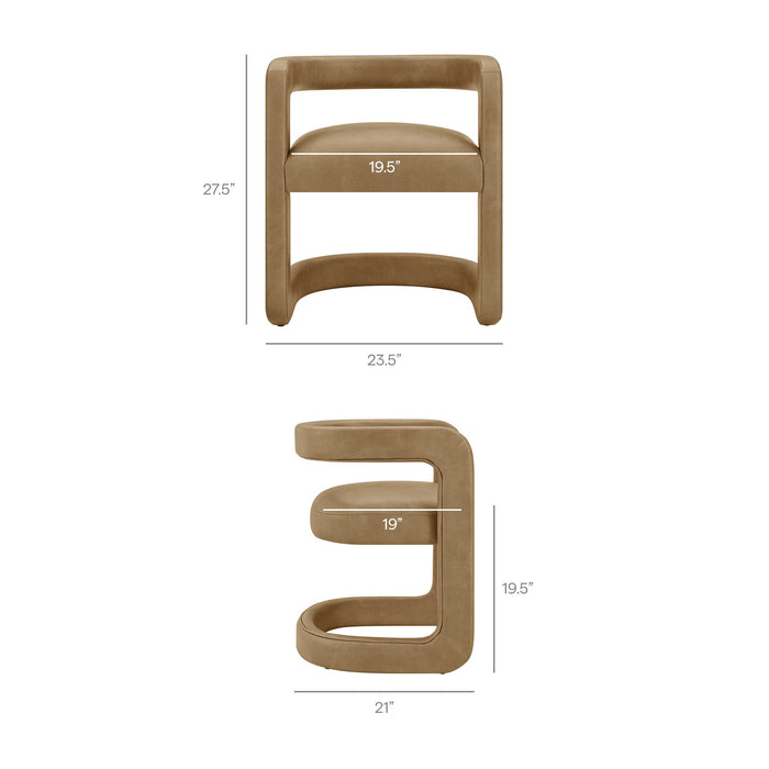 Modway Winslow Premium Vegan Leather Dining Chair in Toast - dimensions and specifications 26