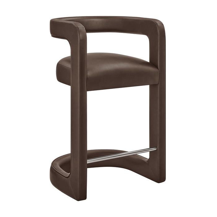 Modway Winslow Premium Vegan Leather Counter Stool in Espresso - front view