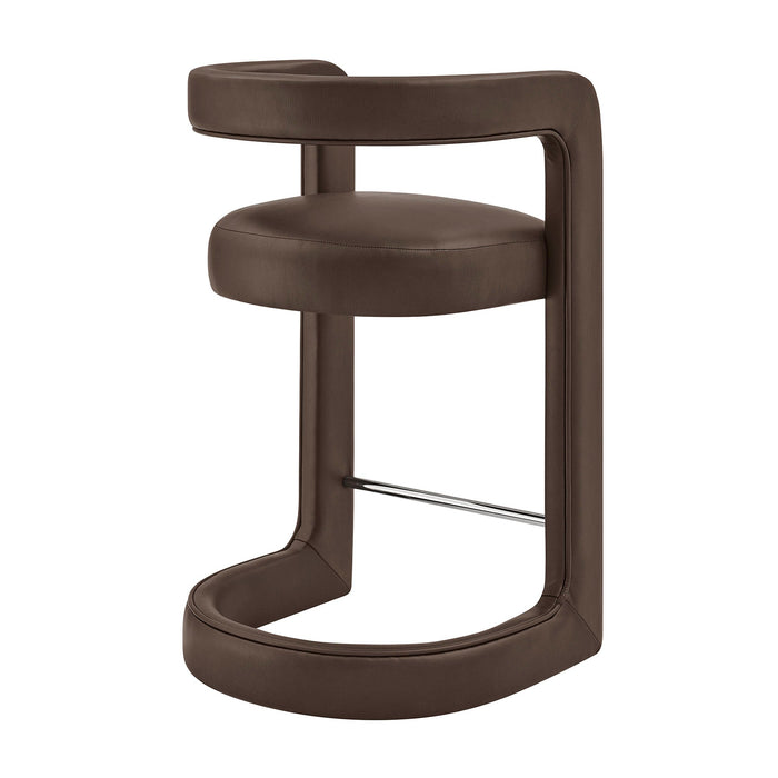 Modway Winslow Premium Vegan Leather Counter Stool in Espresso - side view