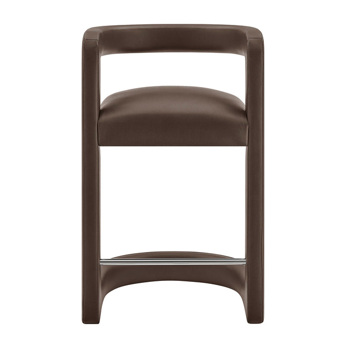 Modway Winslow Premium Vegan Leather Counter Stool in Espresso - detail view