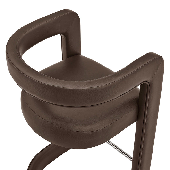 Modway Winslow Premium Vegan Leather Counter Stool in Espresso - lifestyle view