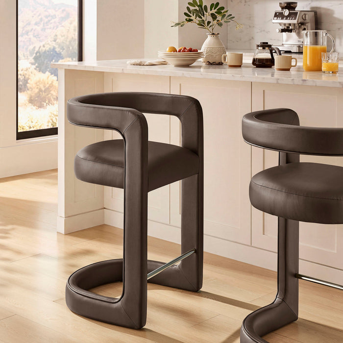 Modway Winslow Premium Vegan Leather Counter Stool in Espresso - lifestyle view 21