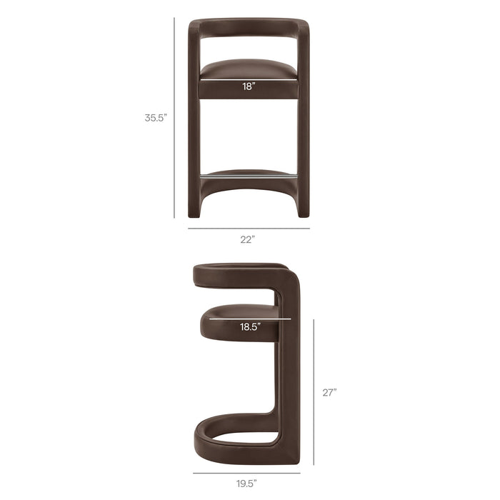 Modway Winslow Premium Vegan Leather Counter Stool in Espresso - dimensions and specifications 27