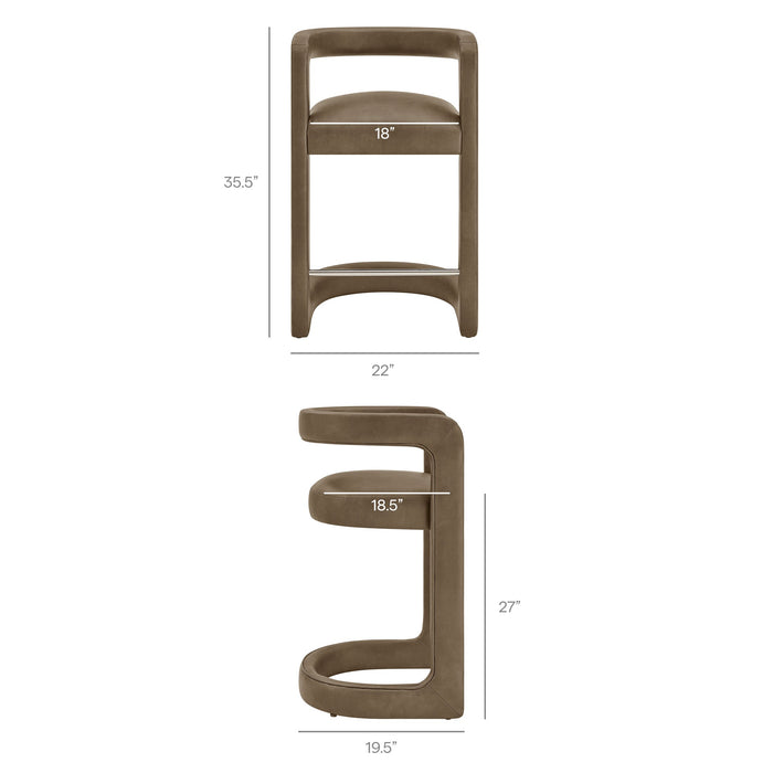 Modway Winslow Premium Vegan Leather Counter Stool in Mushroom - dimensions and specifications 25