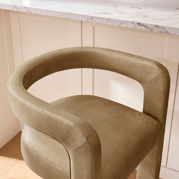 Modway Winslow Premium Vegan Leather Counter Stool in Toast - lifestyle view 16