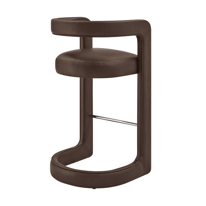 Modway Winslow Premium Vegan Leather Bar Stool Set of 2 in Espresso - detail view