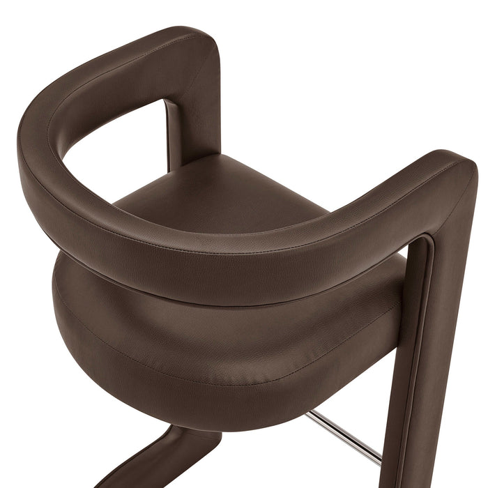 Modway Winslow Premium Vegan Leather Bar Stool Set of 2 in Espresso - lifestyle view 17
