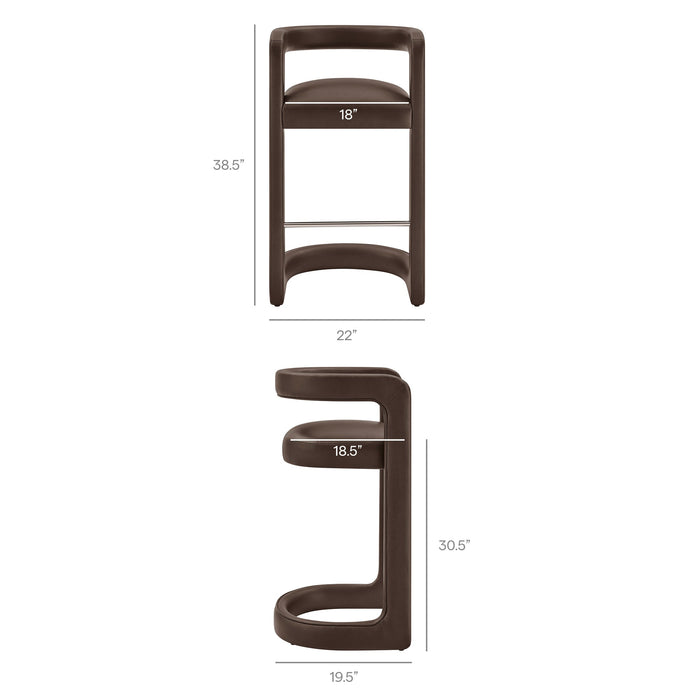 Modway Winslow Premium Vegan Leather Bar Stool Set of 2 in Espresso - dimensions and specifications 28