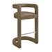 Modway Winslow Premium Vegan Leather Bar Stool Set of 2 in Mushroom - angled view