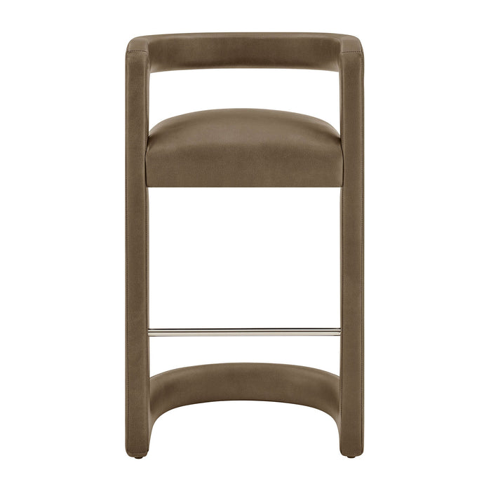 Modway Winslow Premium Vegan Leather Bar Stool Set of 2 in Mushroom - lifestyle view