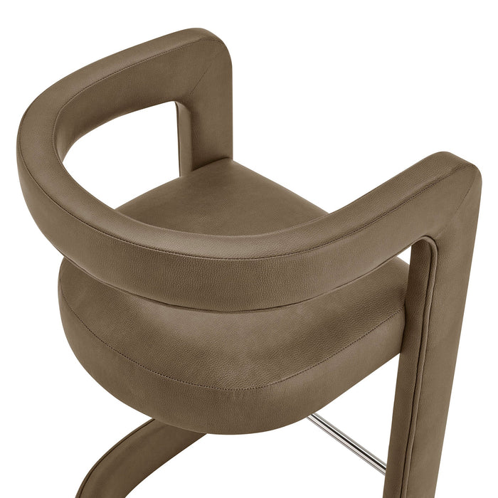 Modway Winslow Premium Vegan Leather Bar Stool Set of 2 in Mushroom - lifestyle view 18