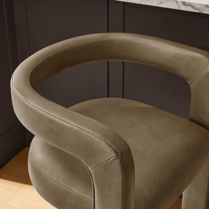 Modway Winslow Premium Vegan Leather Bar Stool Set of 2 in Mushroom - lifestyle view 21