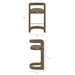 Modway Winslow Premium Vegan Leather Bar Stool Set of 2 in Mushroom - dimensions and specifications 30