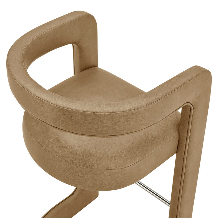 Modway Winslow Premium Vegan Leather Bar Stool Set of 2 in Toast - lifestyle view 16