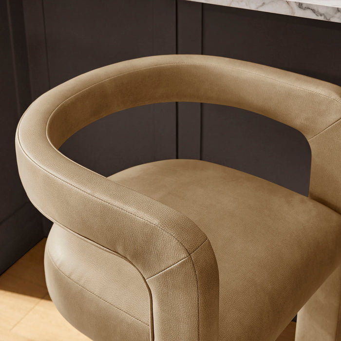 Modway Winslow Premium Vegan Leather Bar Stool Set of 2 in Toast - lifestyle view 19