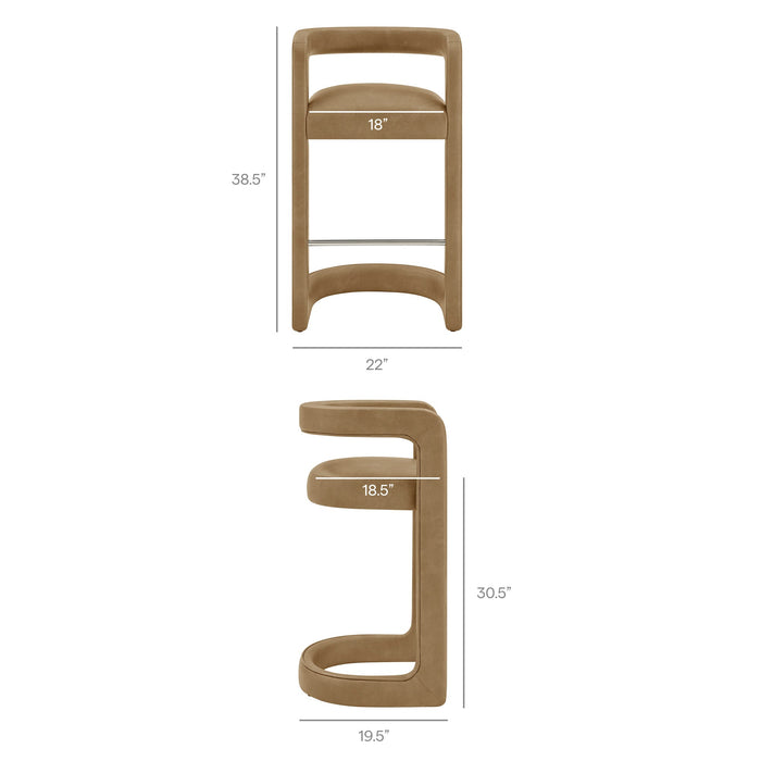 Modway Winslow Premium Vegan Leather Bar Stool Set of 2 in Toast - dimensions and specifications 26