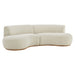Modway Rialta 2 Piece Curved Slub Weave Fabric Sectional Sofa in Ecru - front view