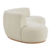 Modway Rialta 2 Piece Curved Slub Weave Fabric Sectional Sofa in Ecru - angled view