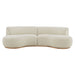 Modway Rialta 2 Piece Curved Slub Weave Fabric Sectional Sofa in Ecru - detail view