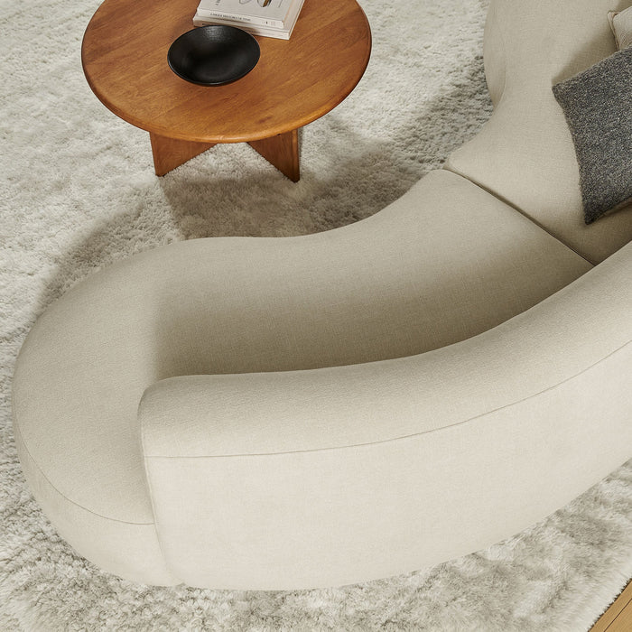 Modway Rialta 2 Piece Curved Slub Weave Fabric Sectional Sofa in Ecru - lifestyle view 18