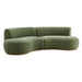 Modway Rialta 2 Piece Curved Slub Weave Fabric Sectional Sofa in Foliage - front view