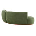 Modway Rialta 2 Piece Curved Slub Weave Fabric Sectional Sofa in Foliage - side view