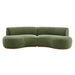 Modway Rialta 2 Piece Curved Slub Weave Fabric Sectional Sofa in Foliage - detail view