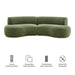 Modway Rialta 2 Piece Curved Slub Weave Fabric Sectional Sofa in Foliage - dimensions and specifications