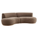 Modway Rialta 2 Piece Curved Slub Weave Fabric Sectional Sofa in Mocha - front view